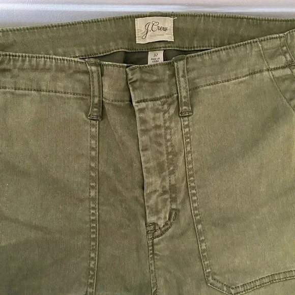 J Crew Cargo Olive Green Skinny Stretch Pants‎ Zippers size 32 - Picture 2 of 13